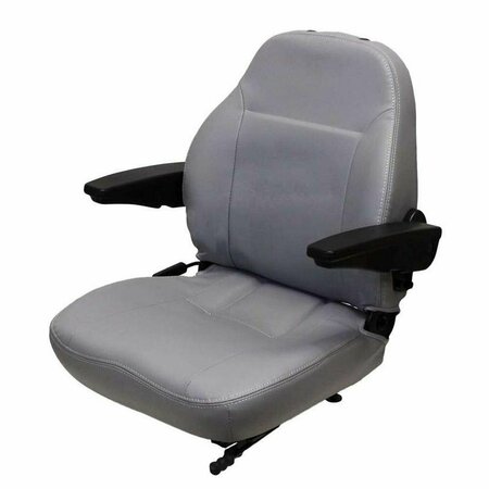 AFTERMARKET Replacement Gray Seat w/armrests Fits Exmark, Fits Toro Zero Turn Mowers SEQ90-0572